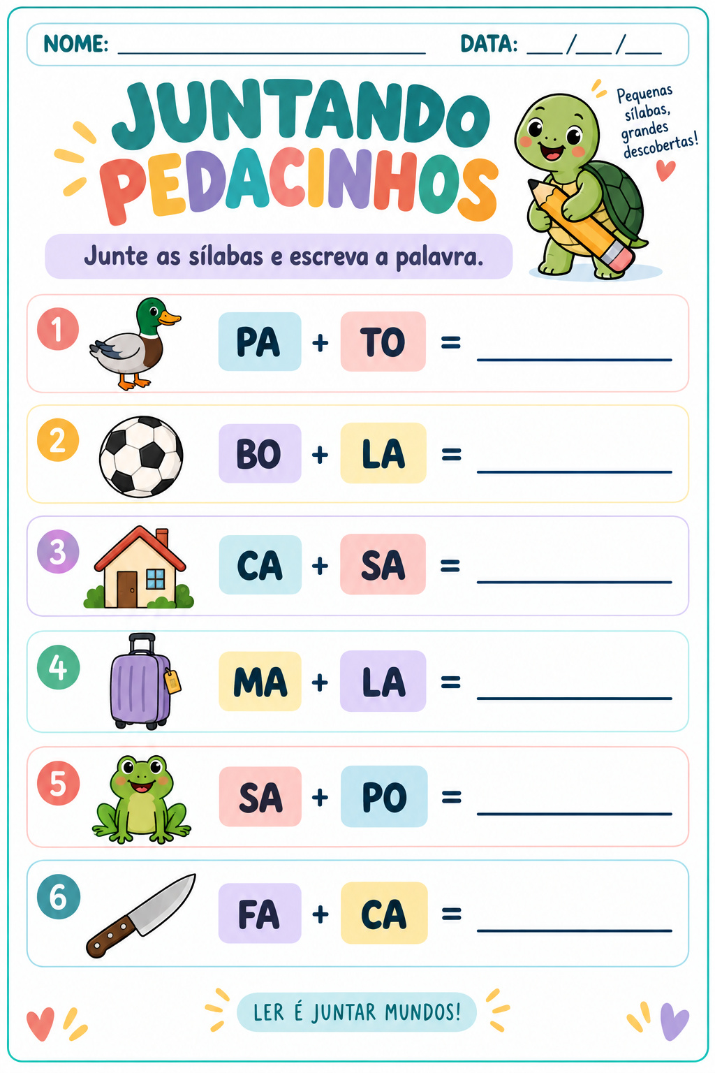 Exemplo de exercício: Juntando os sons