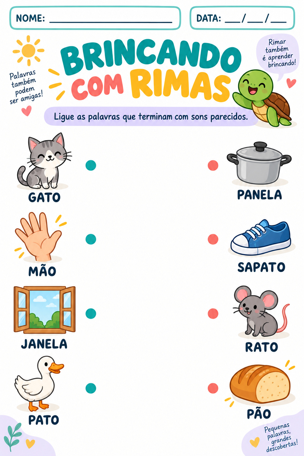 Exemplo de exercício: Brincando de rimar